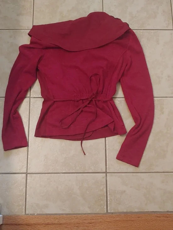 Vintage Y2K Alberto Makali Rose Red Wrap Sweater Women's Size S - Picture 6 of 6